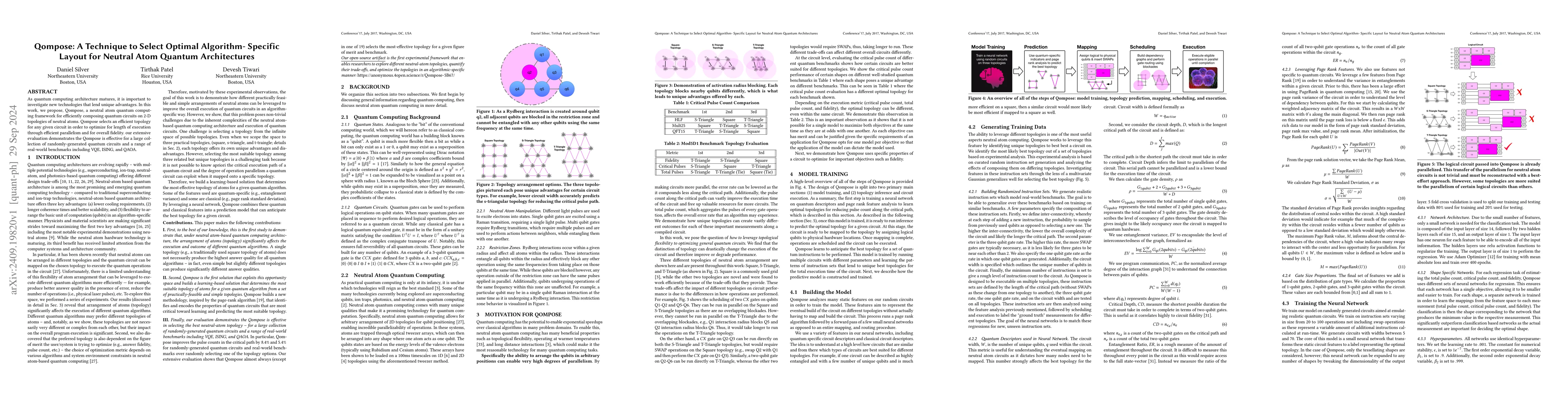 Thumbnail for Qompose: A Technique to Select Optimal Algorithm- Specific Layout for
  Neutral Atom Quantum Architectures