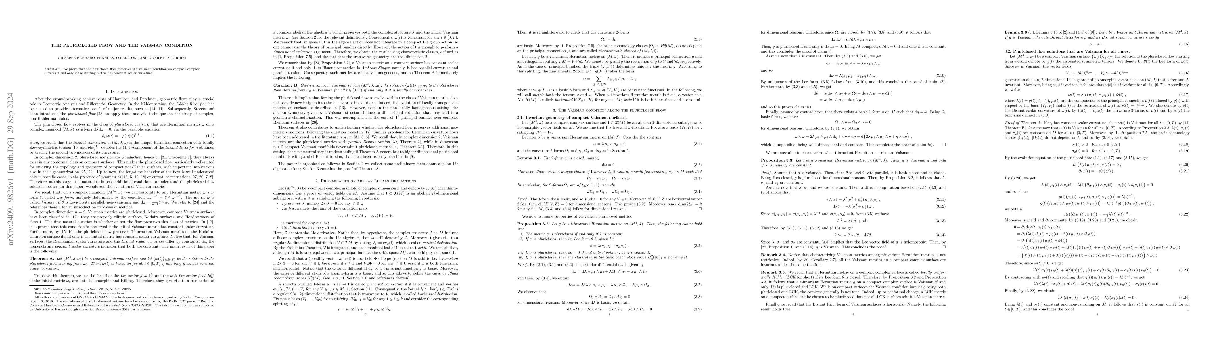 Thumbnail for The pluriclosed flow and the Vaisman condition