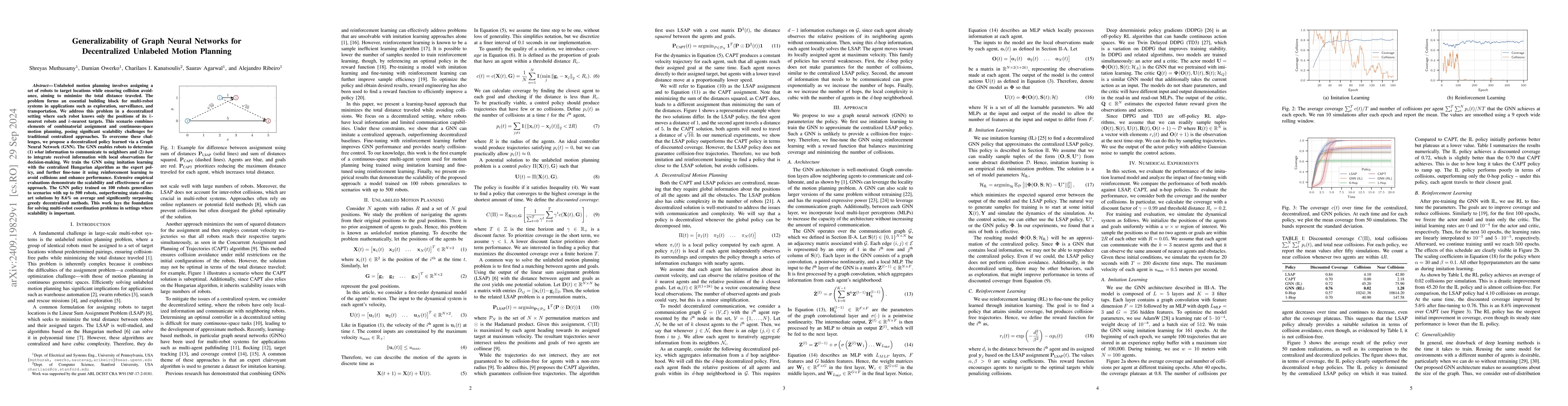 Thumbnail for Generalizability of Graph Neural Networks for Decentralized Unlabeled
  Motion Planning