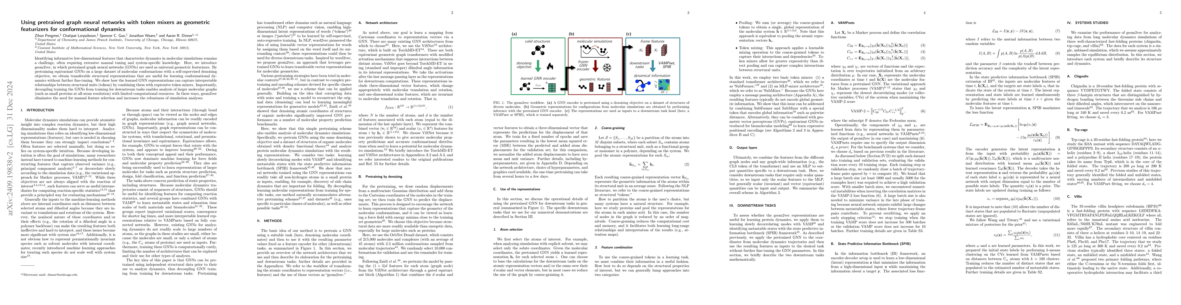 Thumbnail for geom2vec: pretrained GNNs as geometric featurizers for conformational
  dynamics