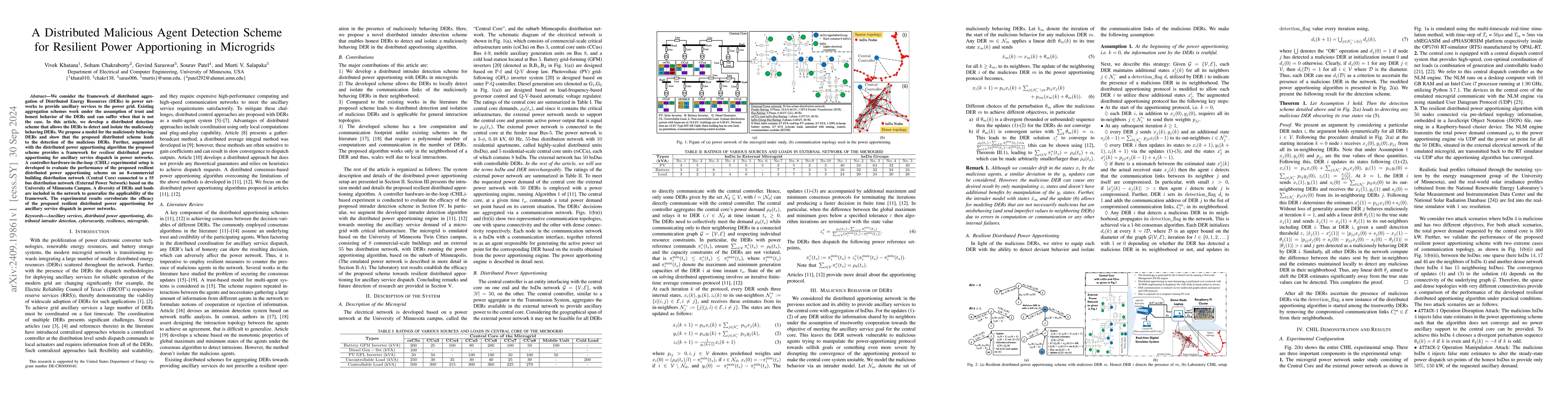 Thumbnail for A Distributed Malicious Agent Detection Scheme for Resilient Power
  Apportioning in Microgrids