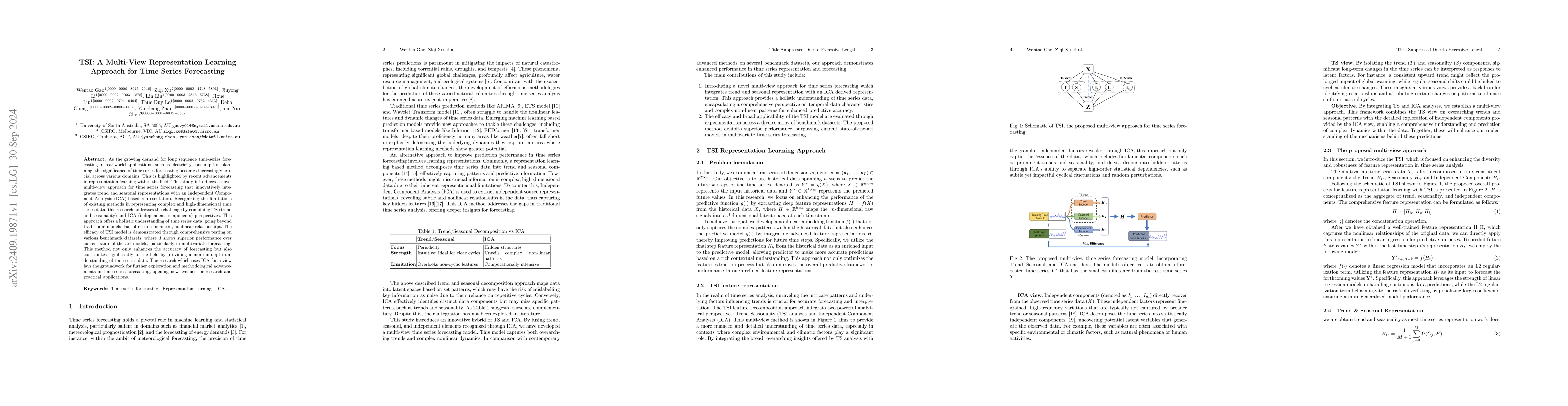 Thumbnail for TSI: A Multi-View Representation Learning Approach for Time Series
  Forecasting