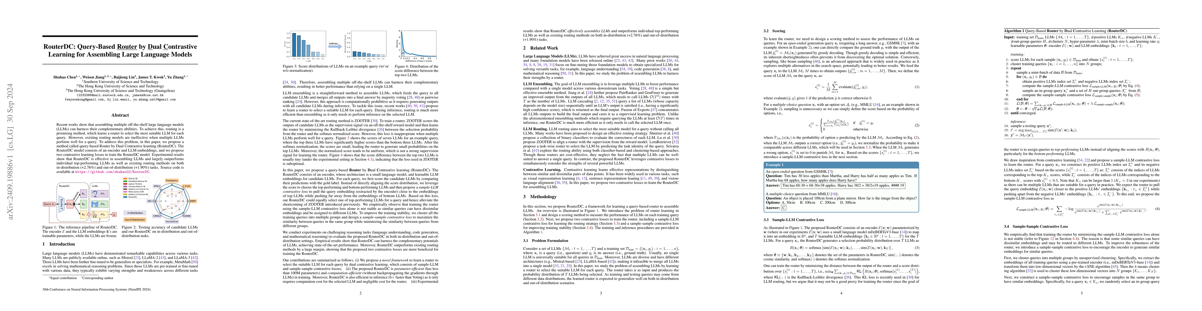 Thumbnail for RouterDC: Query-Based Router by Dual Contrastive Learning for Assembling
  Large Language Models