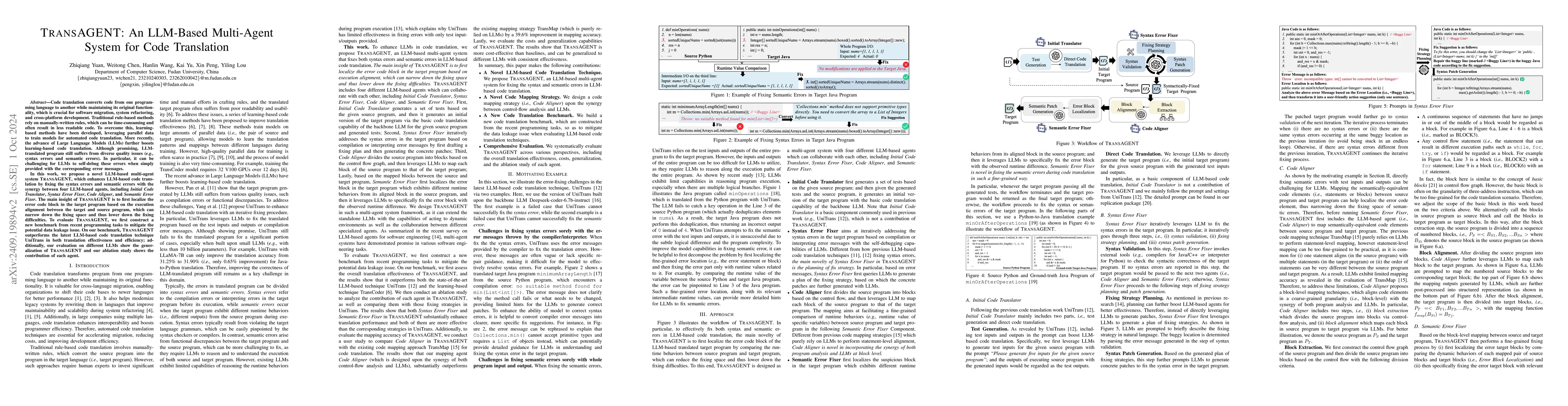 Thumbnail for TRANSAGENT: An LLM-Based Multi-Agent System for Code Translation