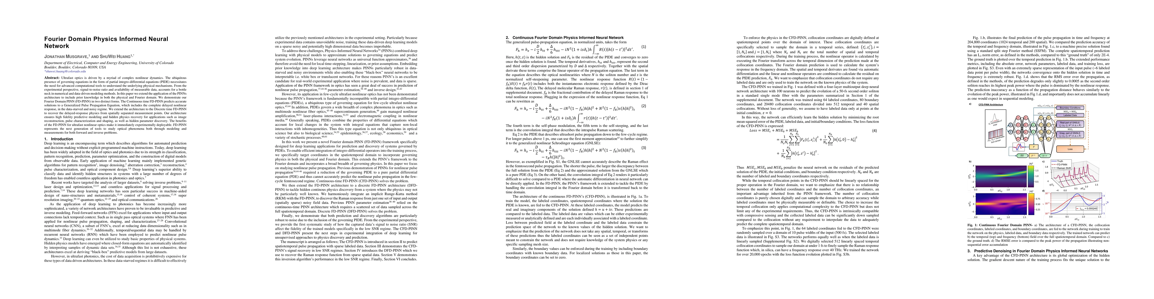 Thumbnail for Fourier Domain Physics Informed Neural Network