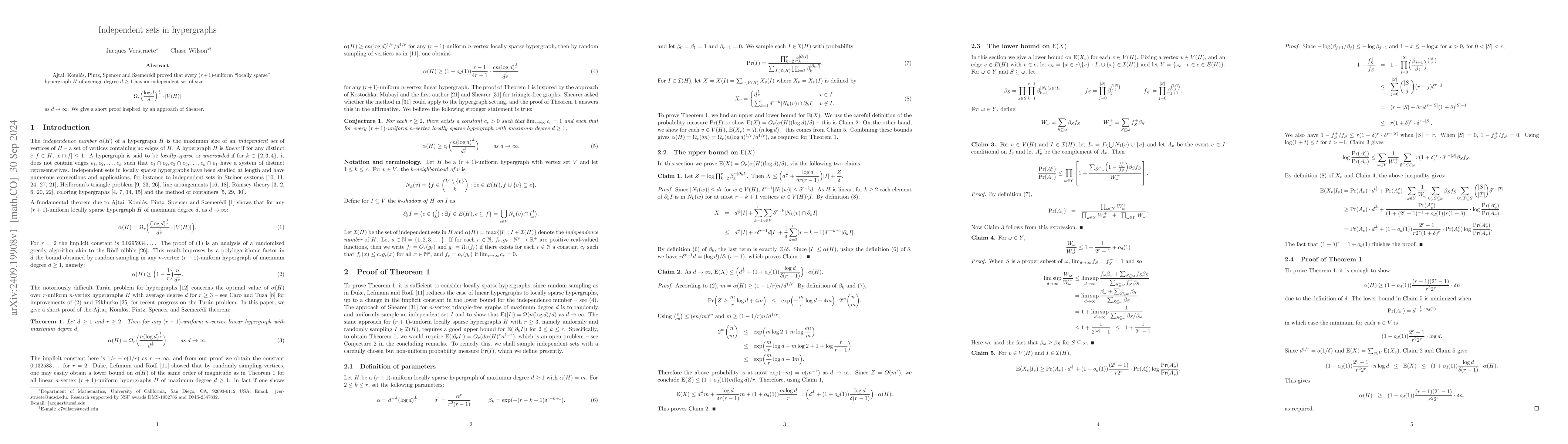 Thumbnail for Independent Sets in Hypergraphs