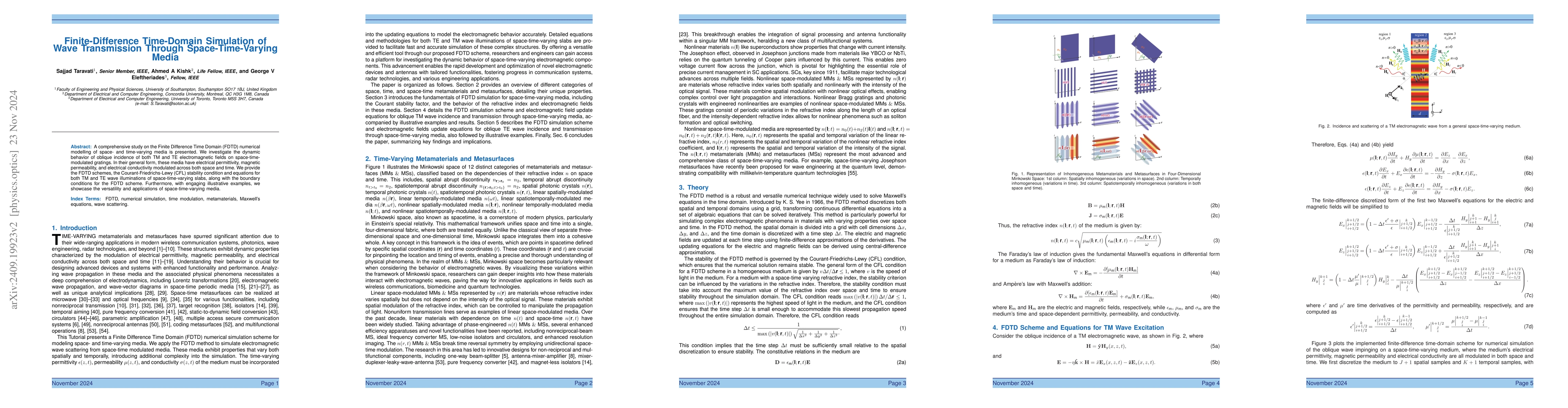 Thumbnail for Finite-Difference Time-Domain Simulation of Wave Transmission Through
  Space-Time-Varying Media