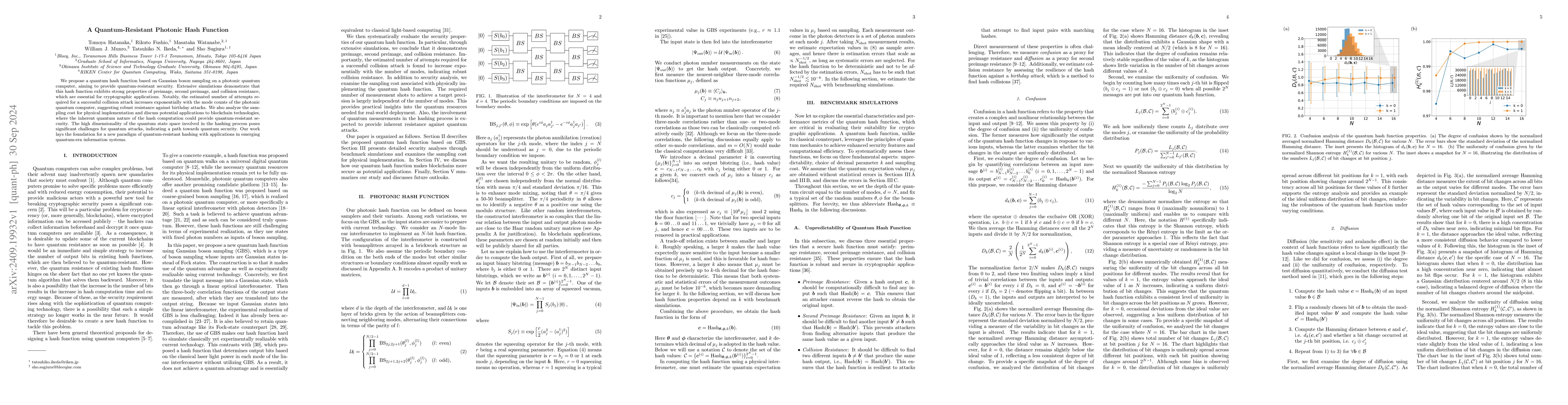 Thumbnail for A Quantum-Resistant Photonic Hash Function