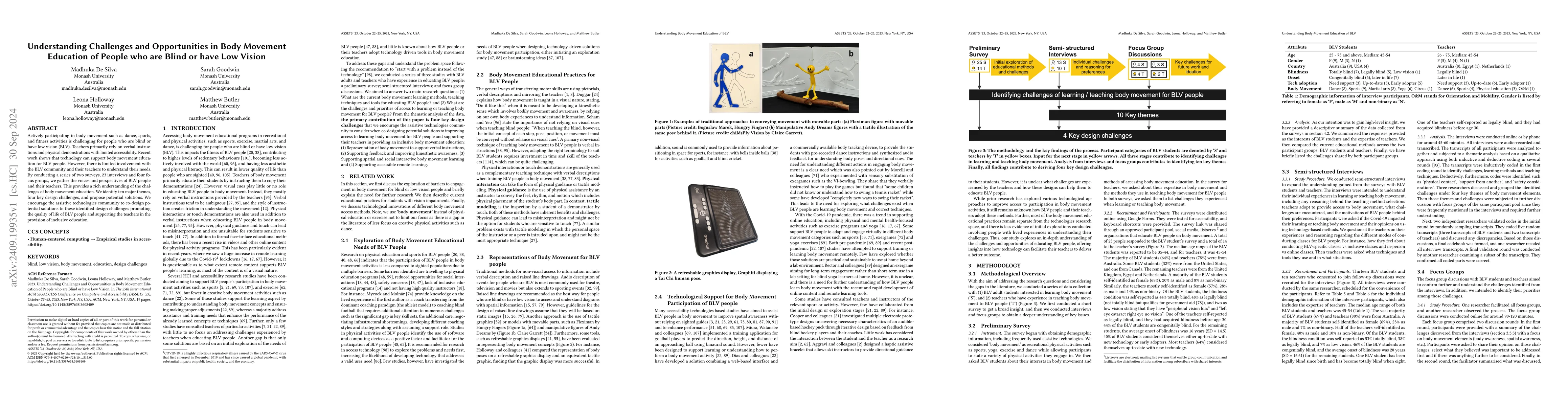 Thumbnail for Understanding Challenges and Opportunities in Body Movement Education of
  People who are Blind or have Low Vision