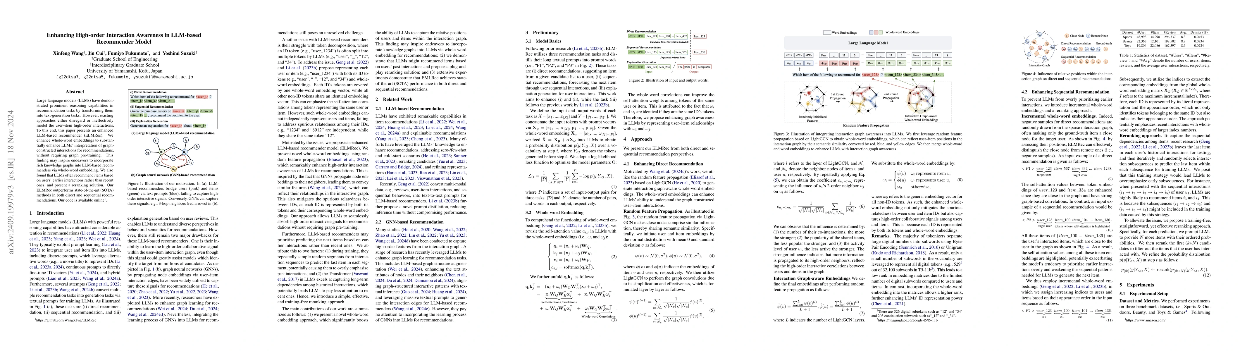 Thumbnail for Enhancing High-order Interaction Awareness in LLM-based Recommender
  Model