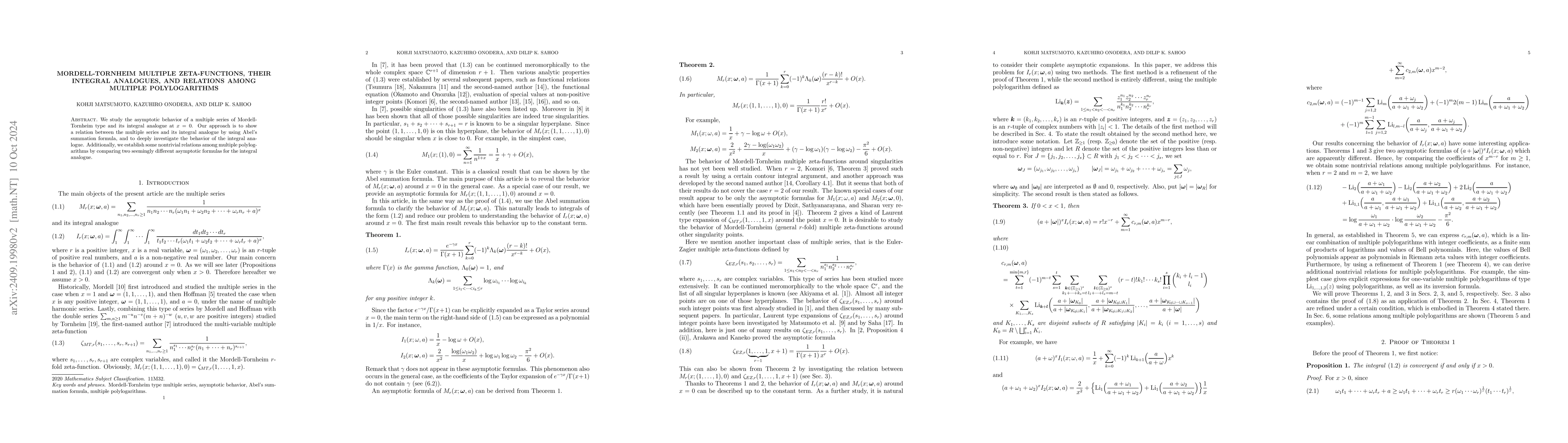 Thumbnail for Mordell-Tornheim multiple zeta-functions, their integral analogues, and
  relations among multiple polylogarithms