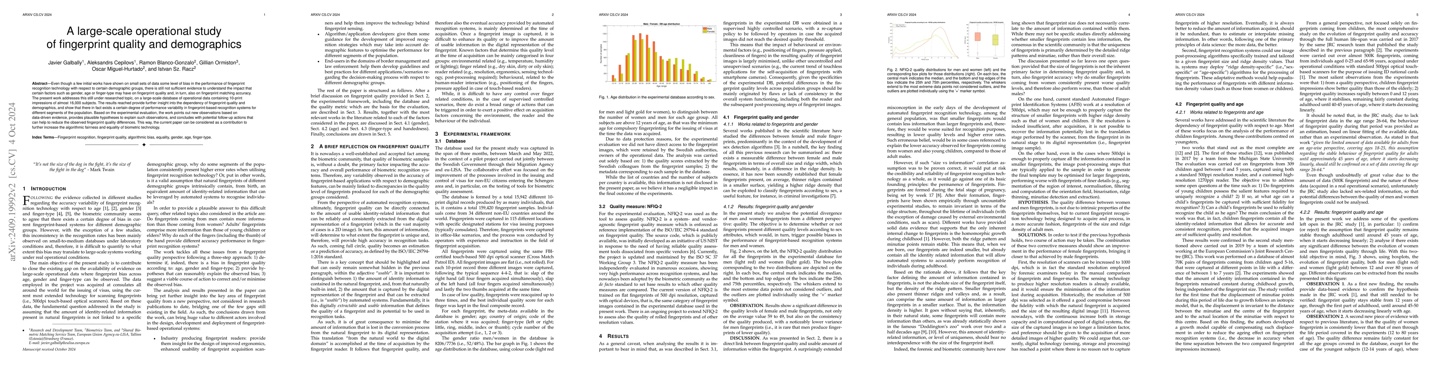 Thumbnail for A large-scale operational study of fingerprint quality and demographics