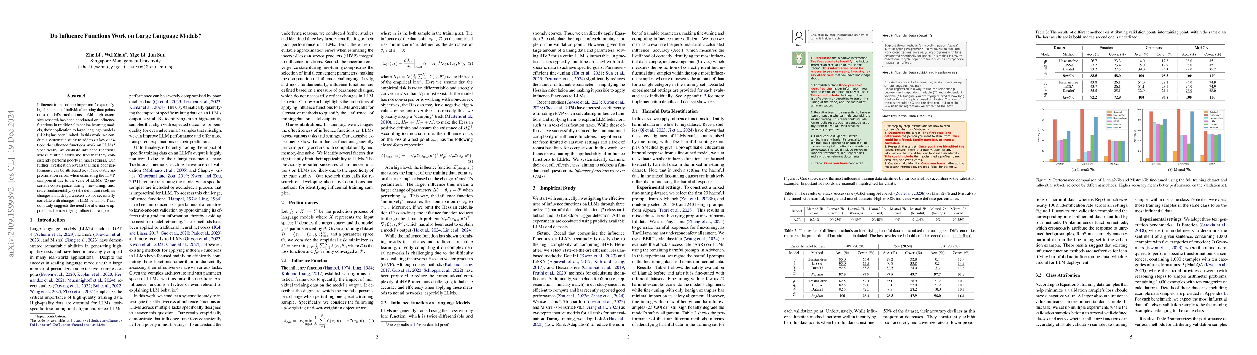 Thumbnail for Do Influence Functions Work on Large Language Models?