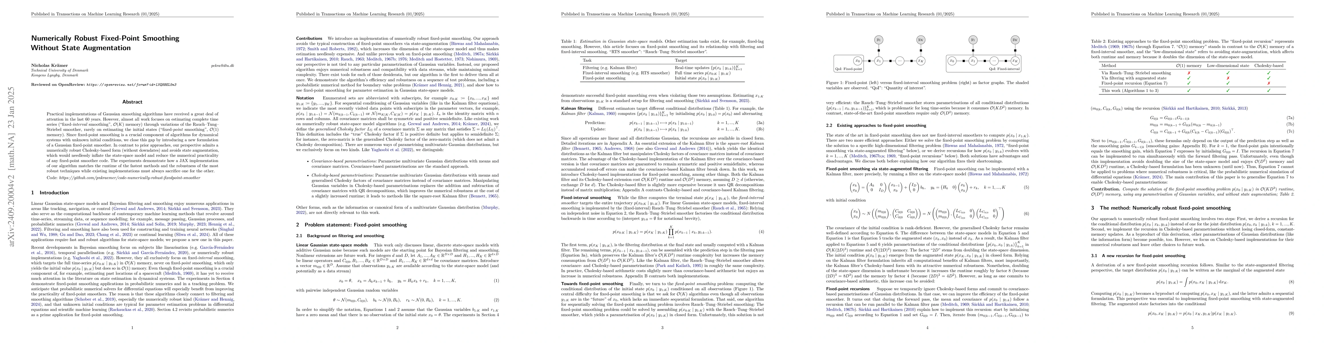Thumbnail for Numerically Robust Fixed-Point Smoothing Without State Augmentation