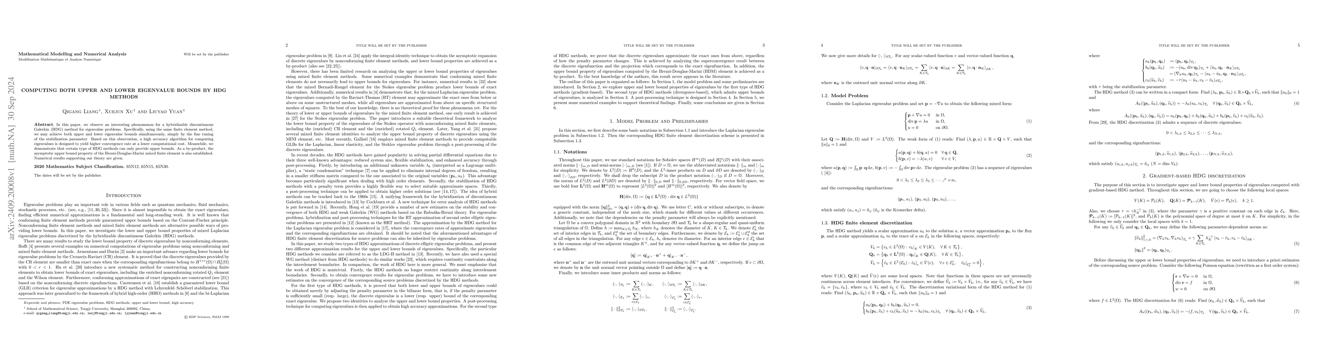 Thumbnail for Computing Both Upper and Lower Eigenvalue Bounds by HDG Methods
