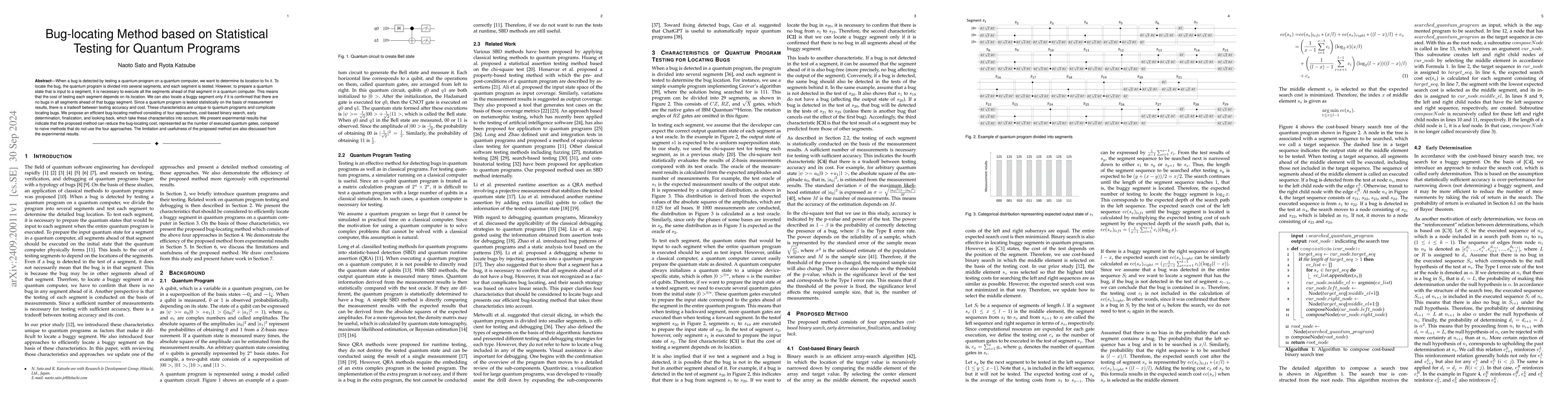 Thumbnail for Bug-locating Method based on Statistical Testing for Quantum Programs