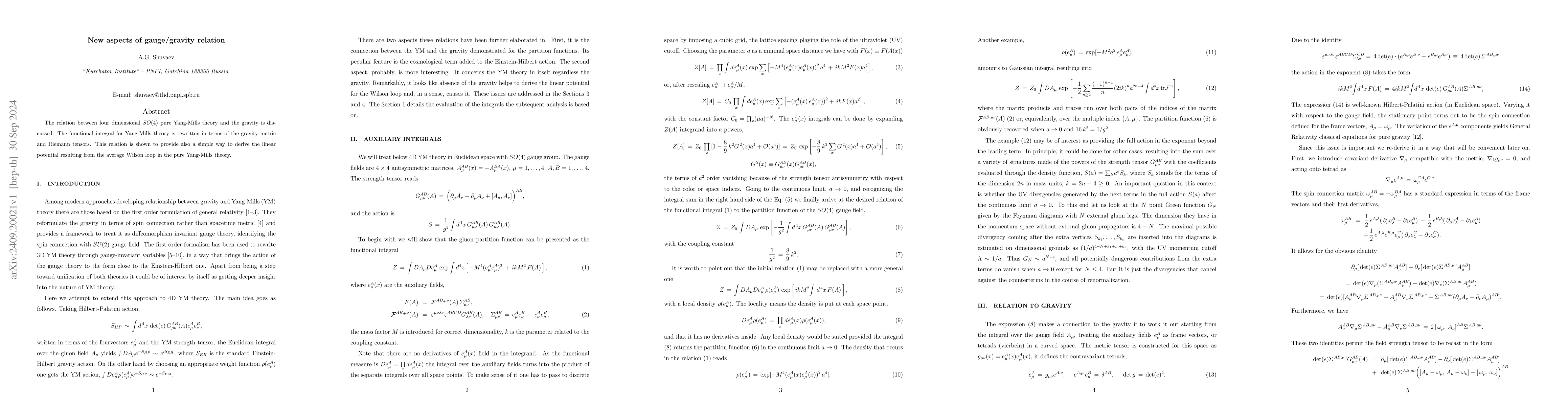 Thumbnail for New aspects of gauge/gravity relation