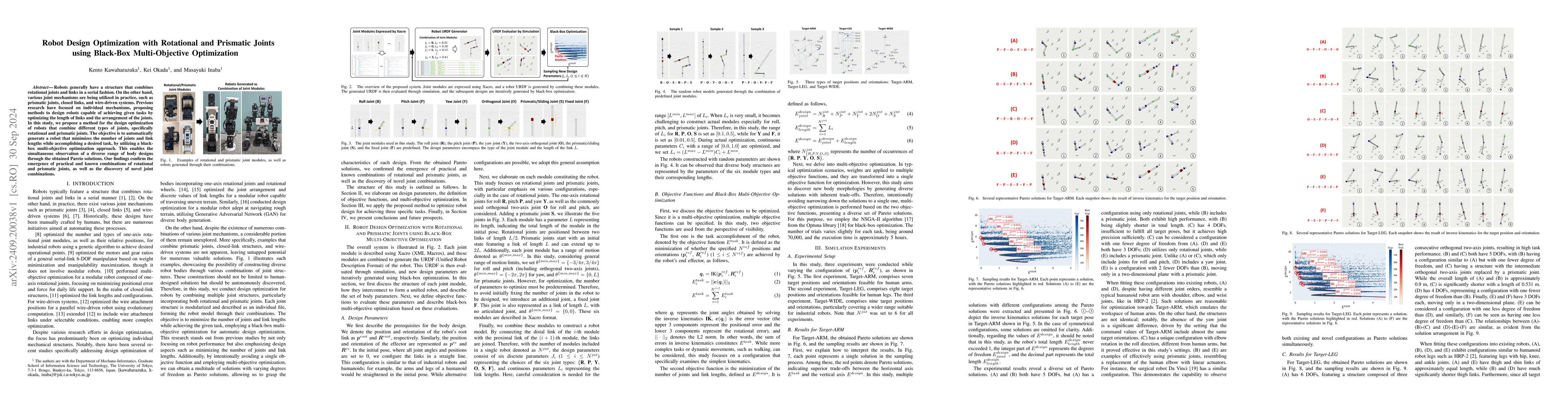 Thumbnail for Robot Design Optimization with Rotational and Prismatic Joints using
  Black-Box Multi-Objective Optimization