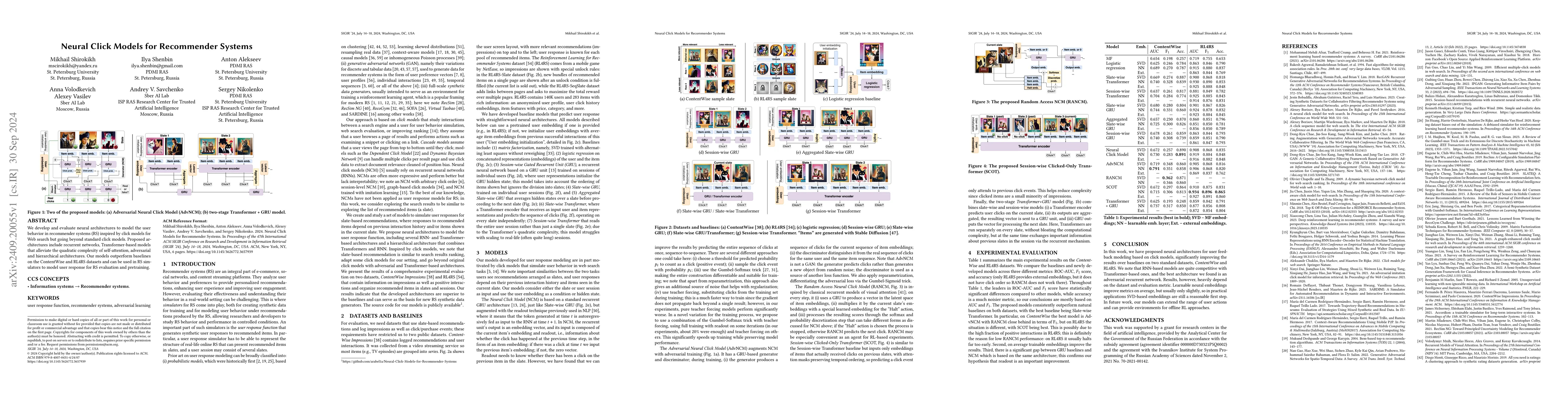 Thumbnail for Neural Click Models for Recommender Systems
