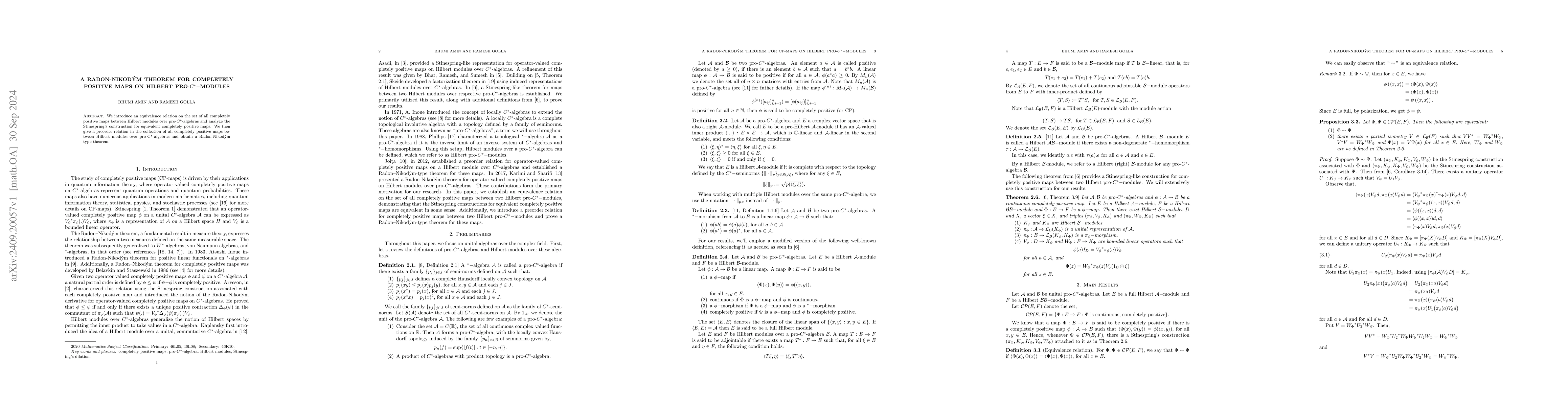 Thumbnail for A Radon-Nikodým theorem for CP-maps on Hilbert pro-$C^*-$modules
