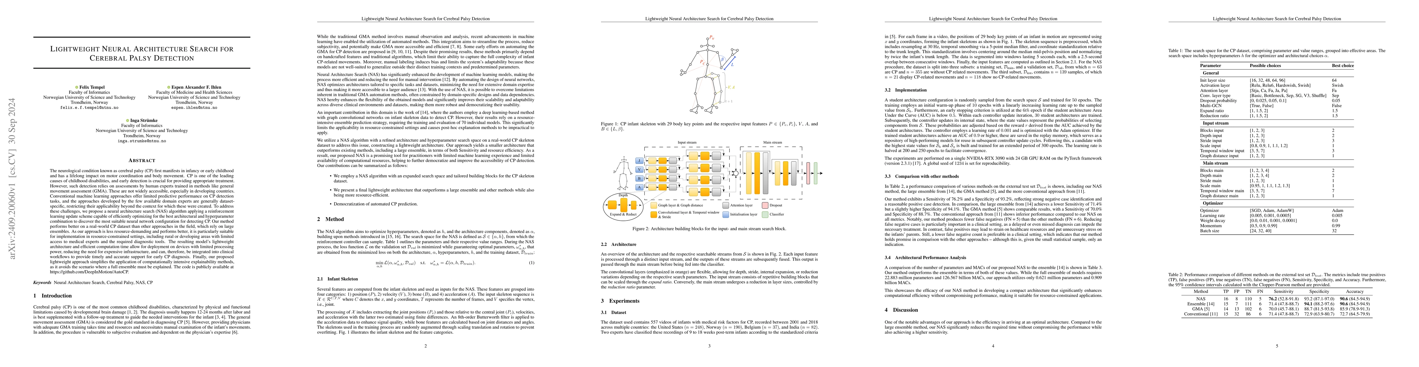 Thumbnail for Lightweight Neural Architecture Search for Cerebral Palsy Detection