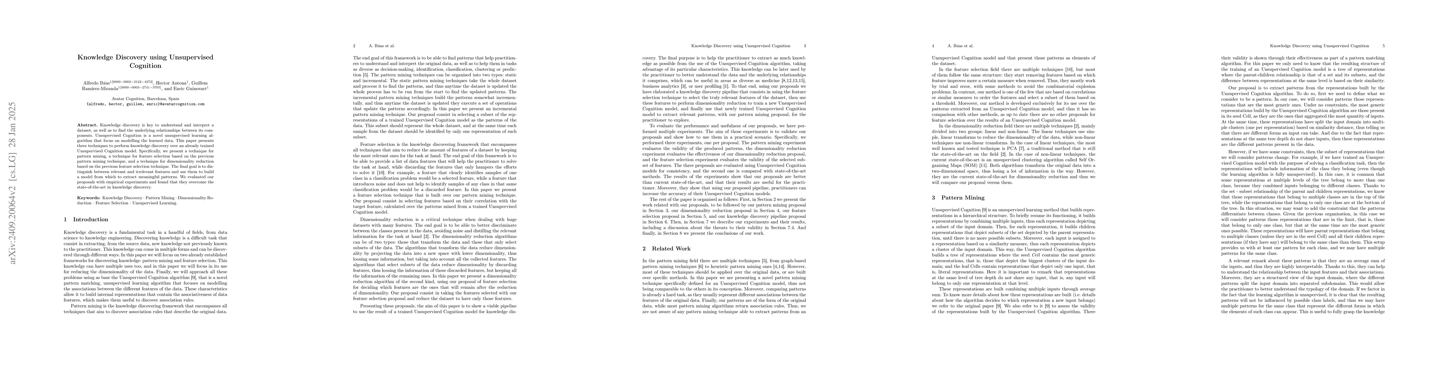 Thumbnail for Knowledge Discovery using Unsupervised Cognition
