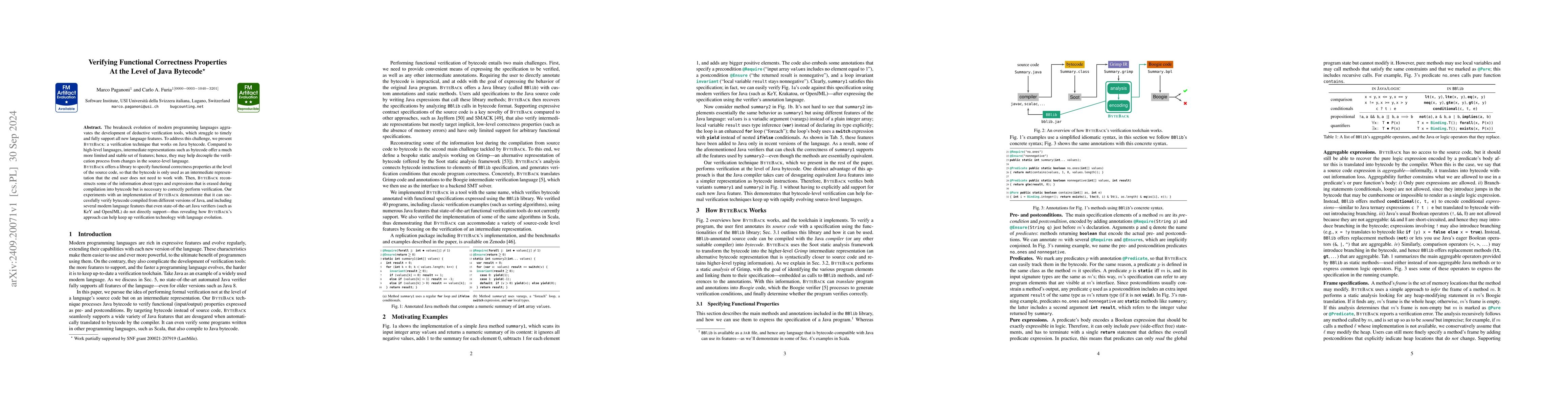 Thumbnail for Verifying Functional Correctness Properties At the Level of Java
  Bytecode