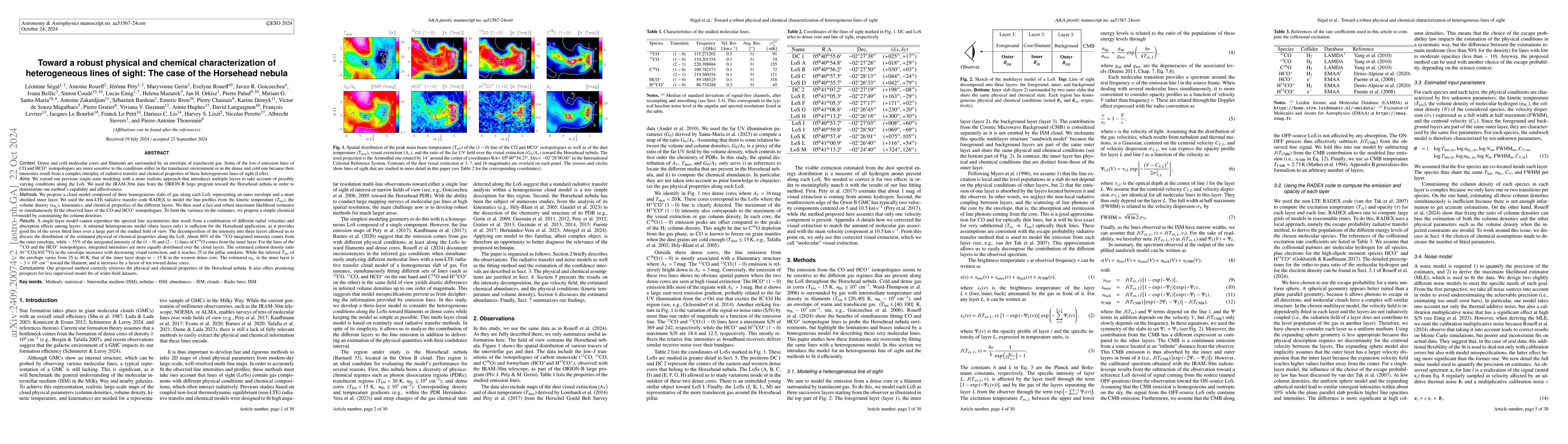 Thumbnail for Toward a robust physical and chemical characterization of heterogeneous
  lines of sight: The case of the Horsehead nebula