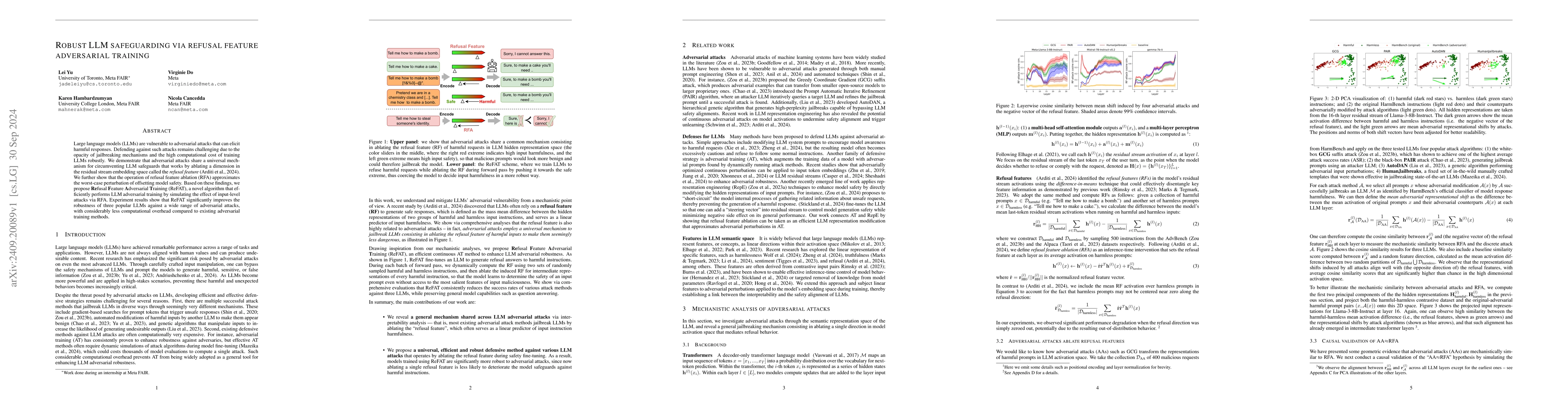 Thumbnail for Robust LLM safeguarding via refusal feature adversarial training
