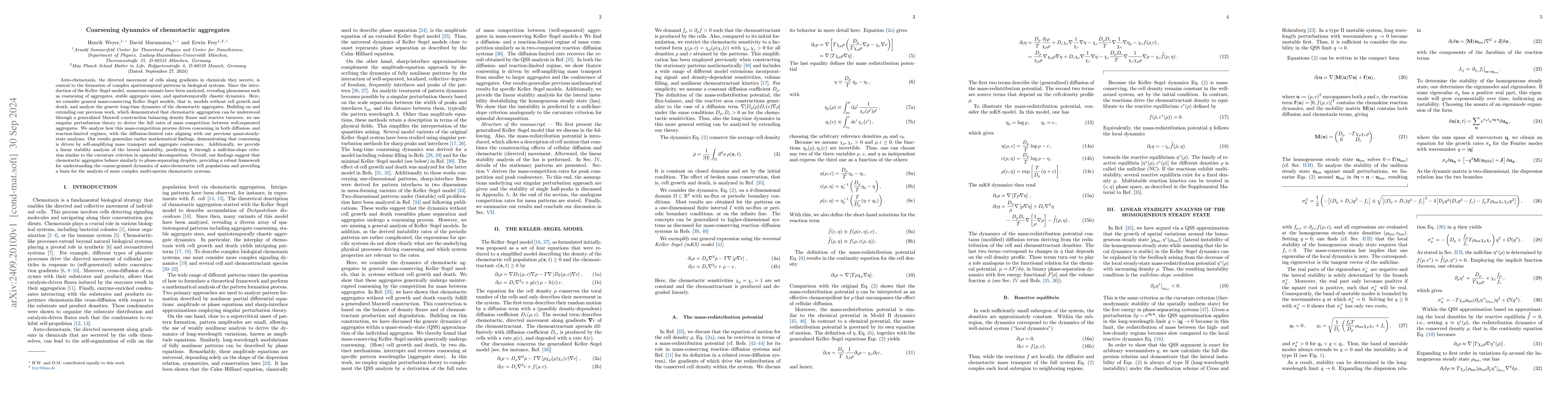 Thumbnail for Coarsening dynamics of chemotactic aggregates