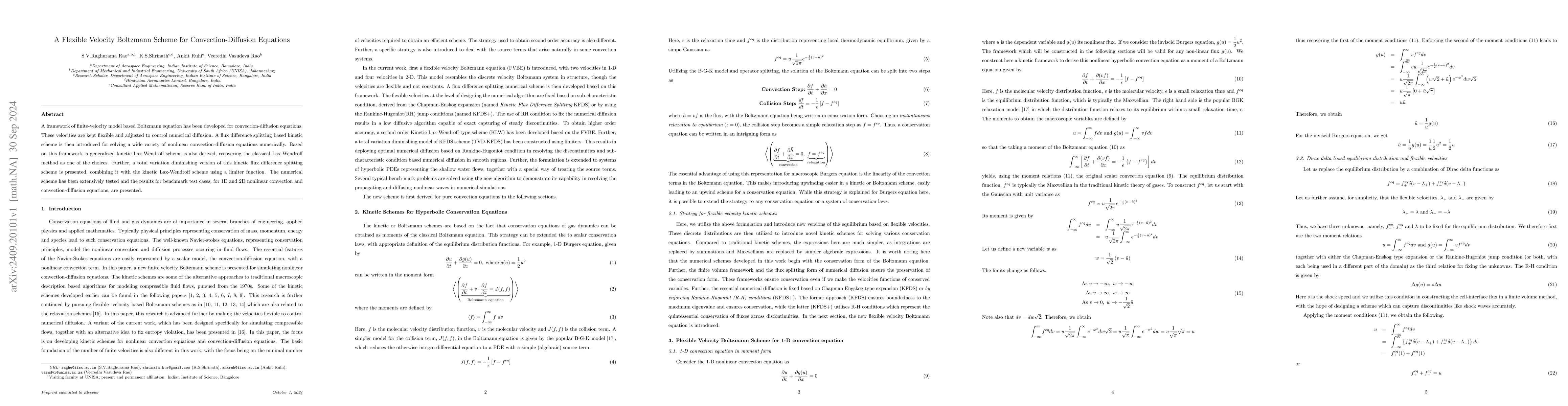 Thumbnail for A Flexible Velocity Boltzmann Scheme for Convection-Diffusion Equations