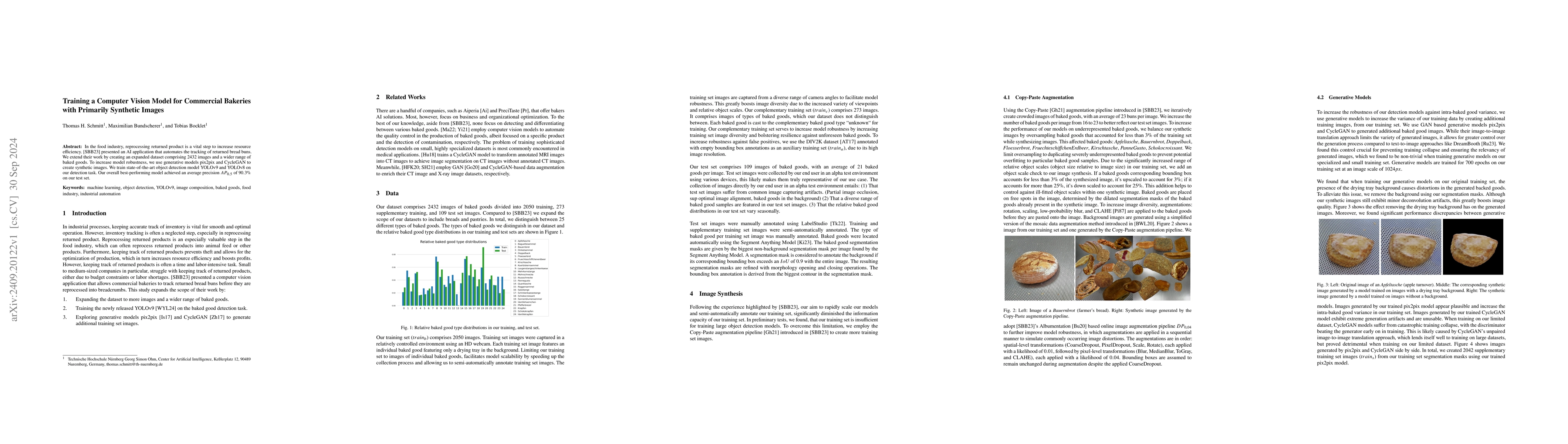 Thumbnail for Training a Computer Vision Model for Commercial Bakeries with Primarily
  Synthetic Images