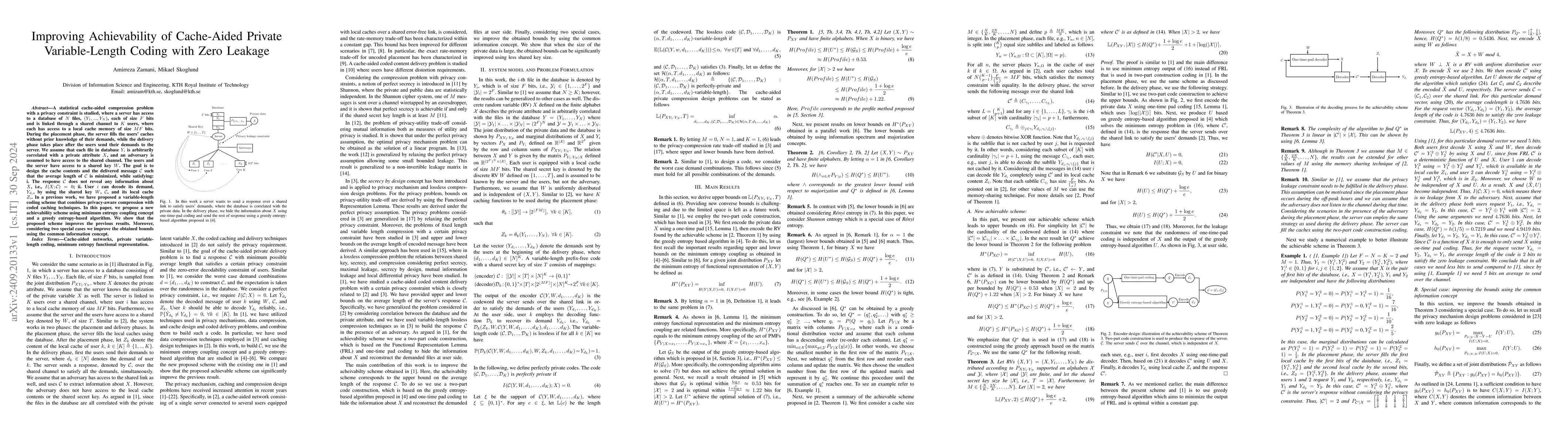 Thumbnail for Improving Achievability of Cache-Aided Private Variable-Length Coding
  with Zero Leakage