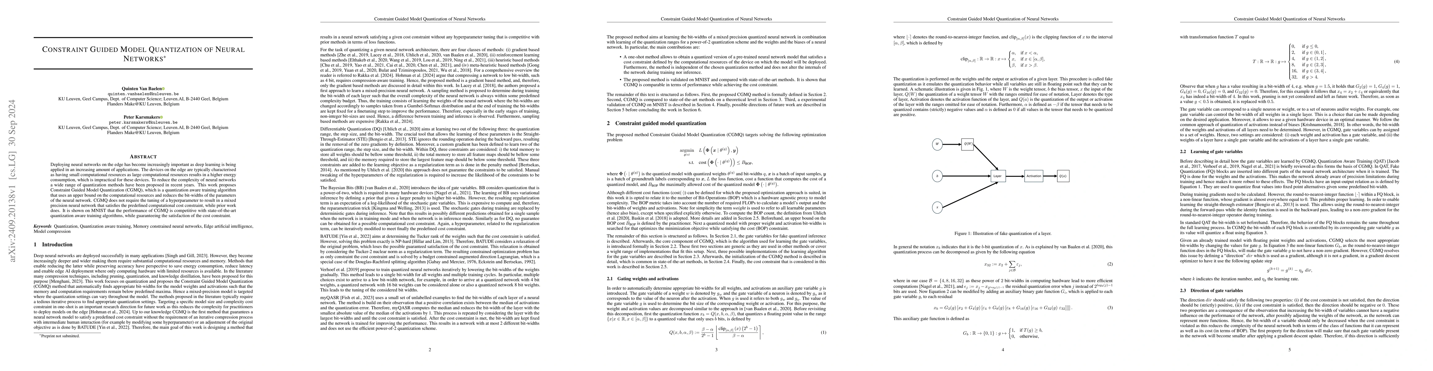 Thumbnail for Constraint Guided Model Quantization of Neural Networks