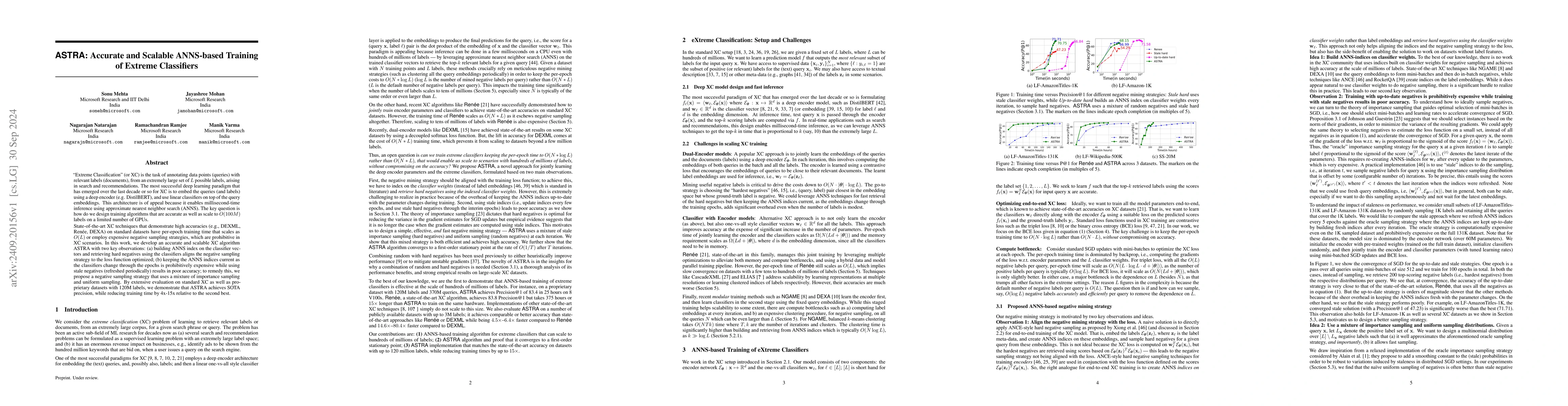 Thumbnail for ASTRA: Accurate and Scalable ANNS-based Training of Extreme Classifiers