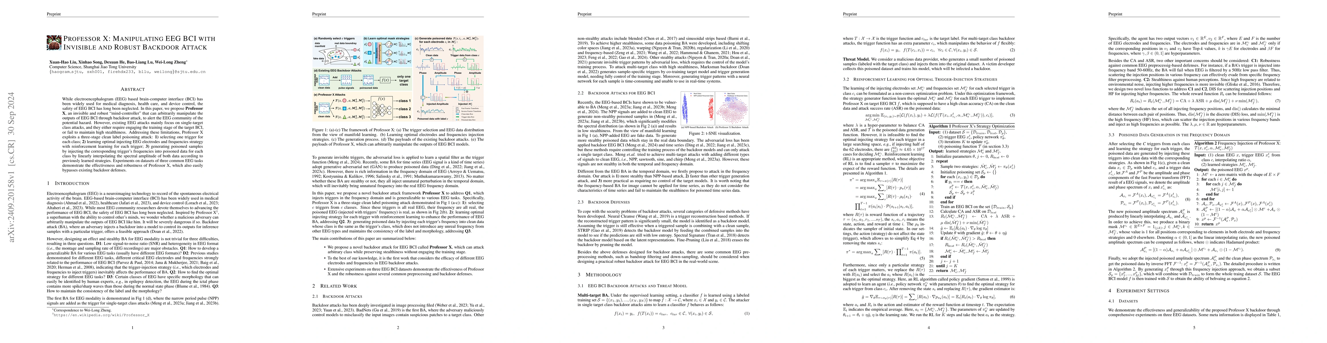 Thumbnail for Professor X: Manipulating EEG BCI with Invisible and Robust Backdoor
  Attack