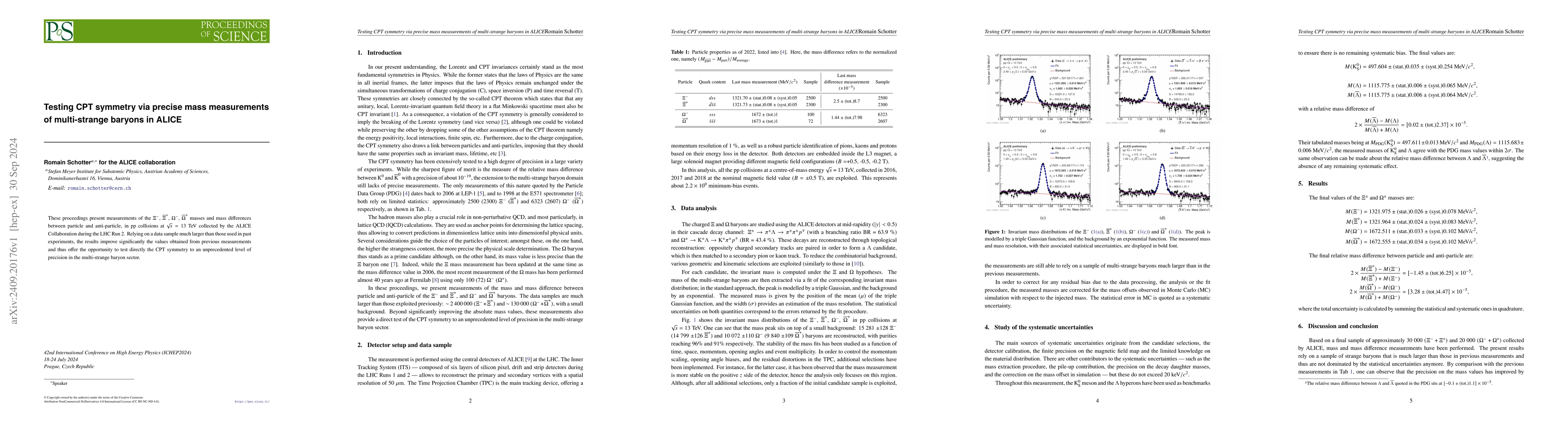 Thumbnail for Testing CPT symmetry via precise mass measurements of multi-strange
  baryons in ALICE