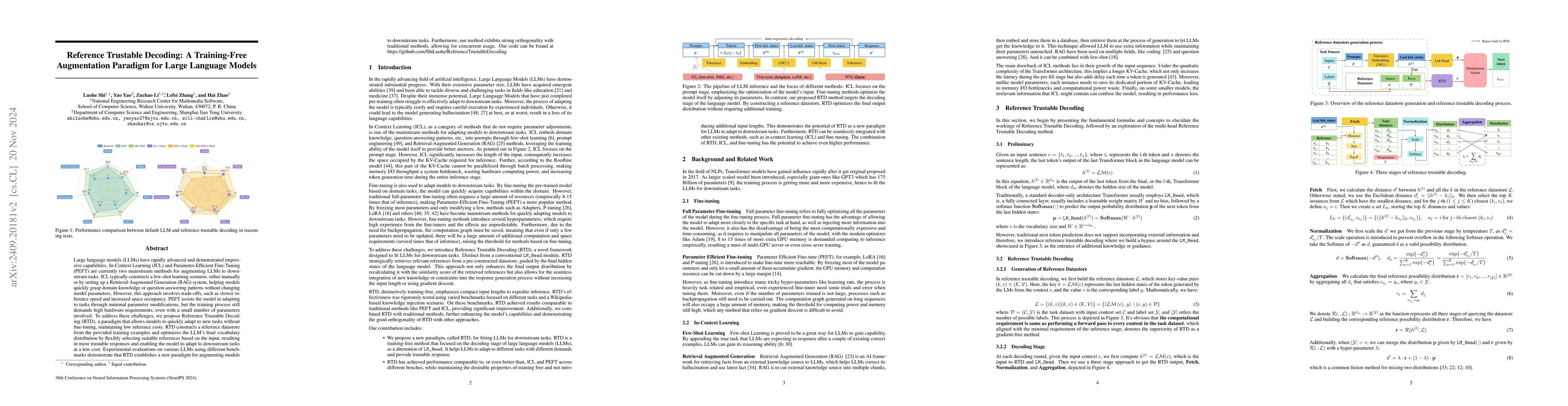 Thumbnail for Reference Trustable Decoding: A Training-Free Augmentation Paradigm for
  Large Language Models