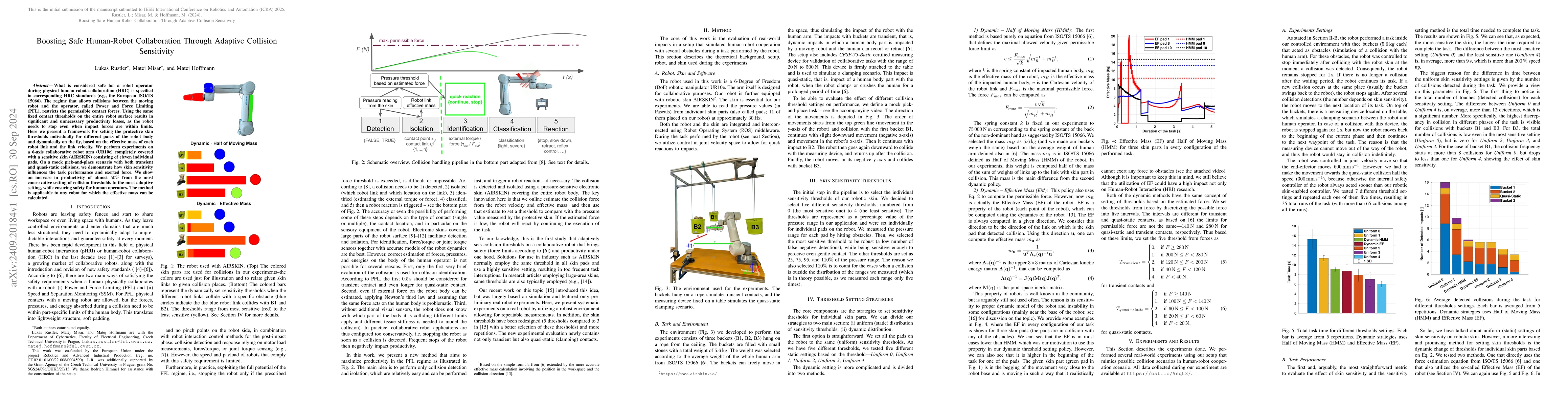 Thumbnail for Boosting Safe Human-Robot Collaboration Through Adaptive Collision
  Sensitivity
