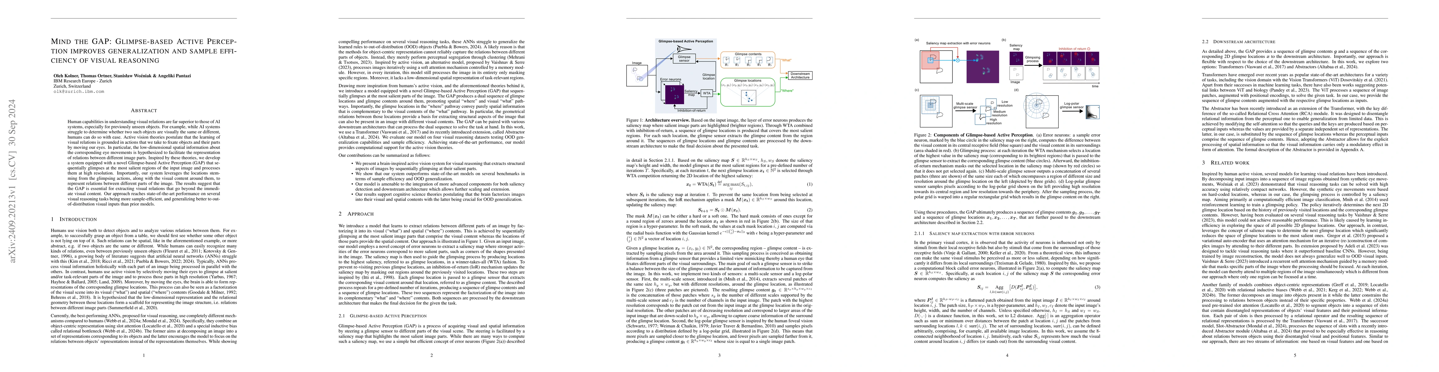 Thumbnail for Mind the GAP: Glimpse-based Active Perception improves generalization
  and sample efficiency of visual reasoning