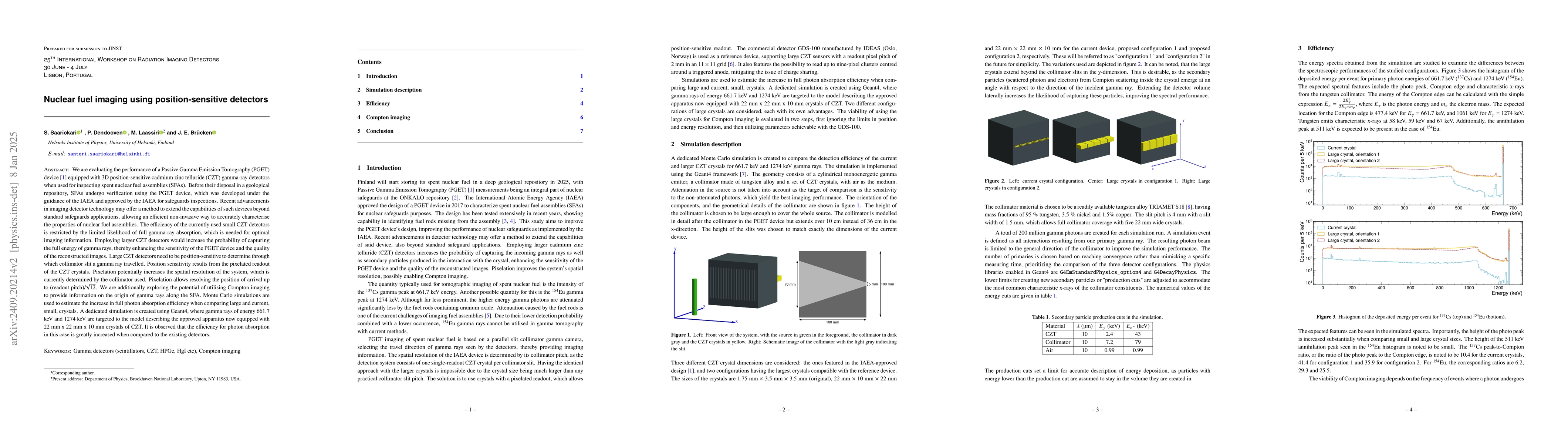 Thumbnail for Nuclear fuel imaging using position-sensitive detectors