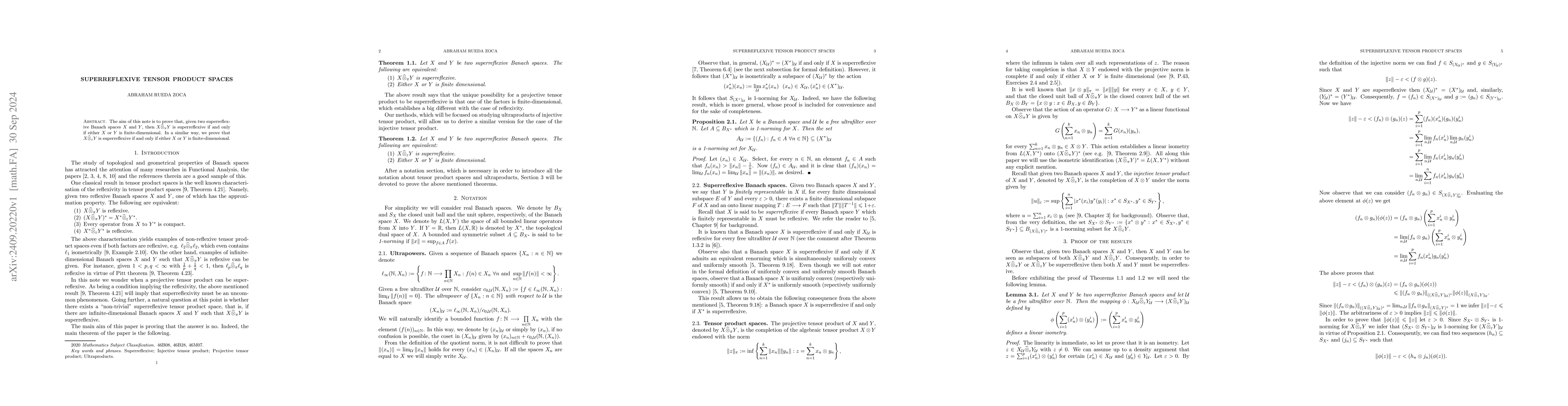 Thumbnail for Superreflexive tensor product spaces