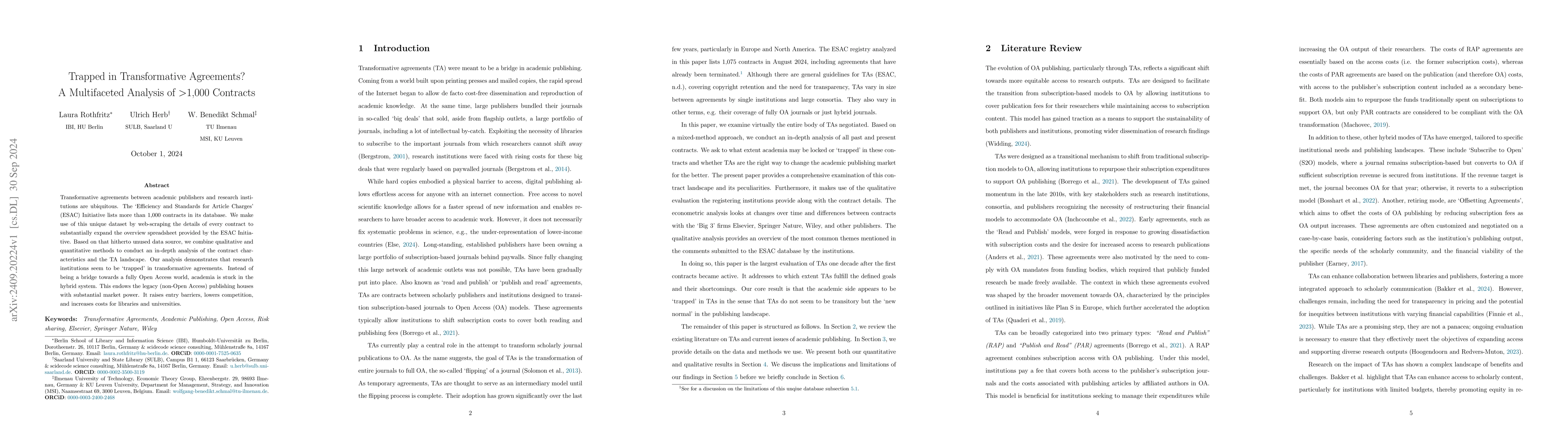 Thumbnail for Trapped in Transformative Agreements? A Multifaceted Analysis of >1,000
  Contracts