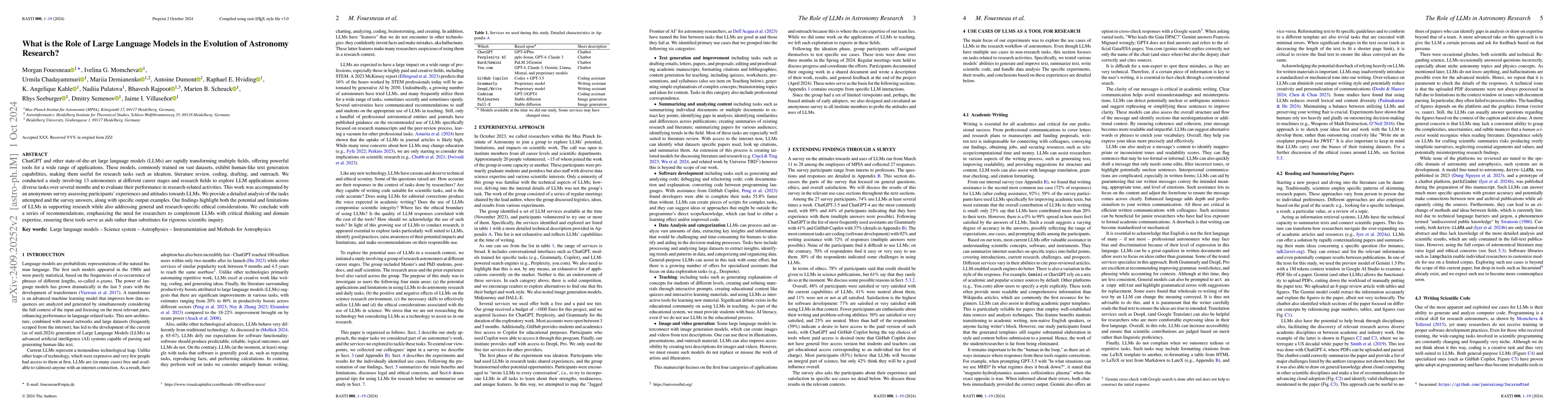Thumbnail for What is the Role of Large Language Models in the Evolution of Astronomy
  Research?