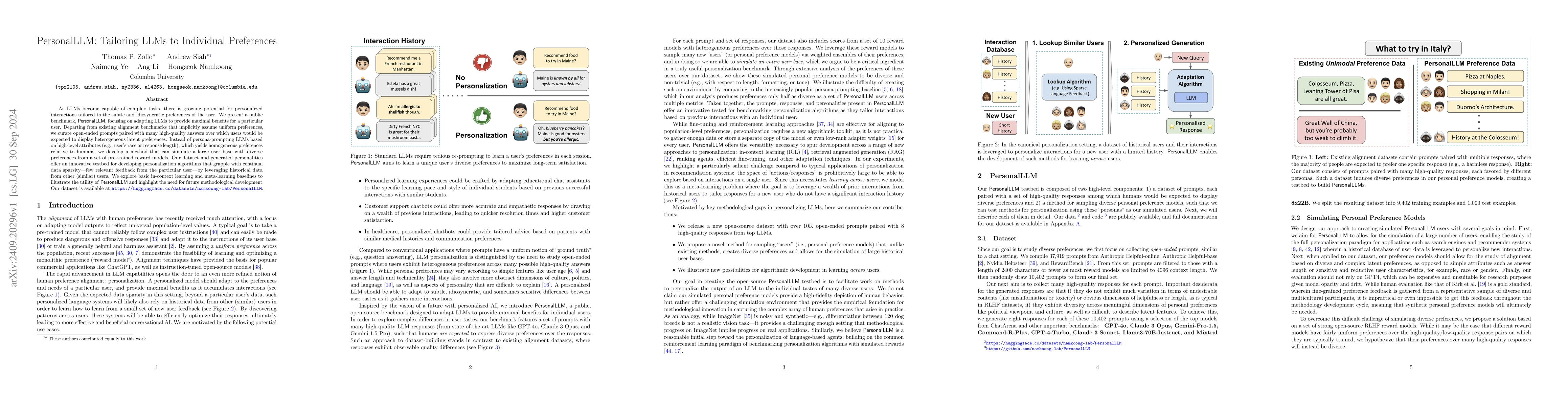 Thumbnail for PersonalLLM: Tailoring LLMs to Individual Preferences