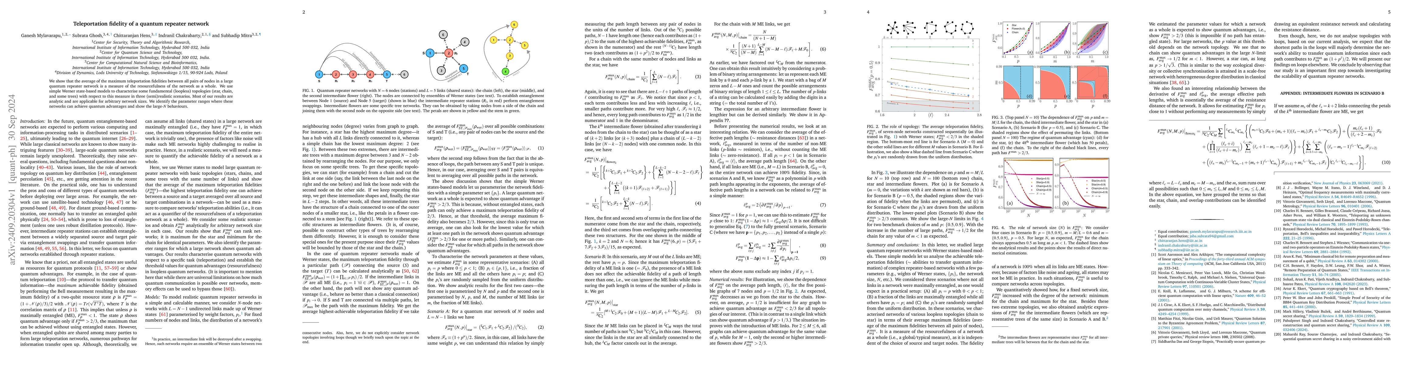 Thumbnail for Teleportation fidelity of quantum repeater networks