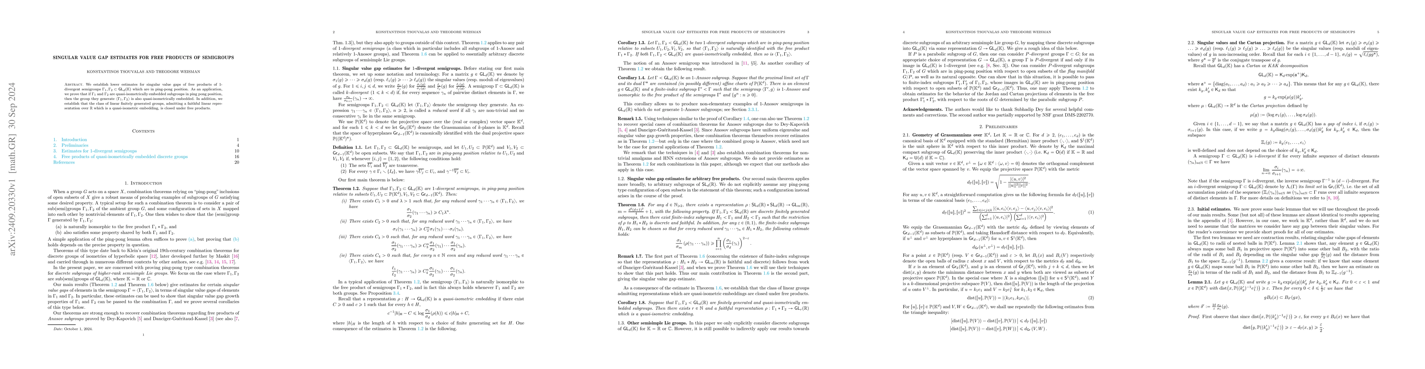 Thumbnail for Singular value gap estimates for free products of semigroups