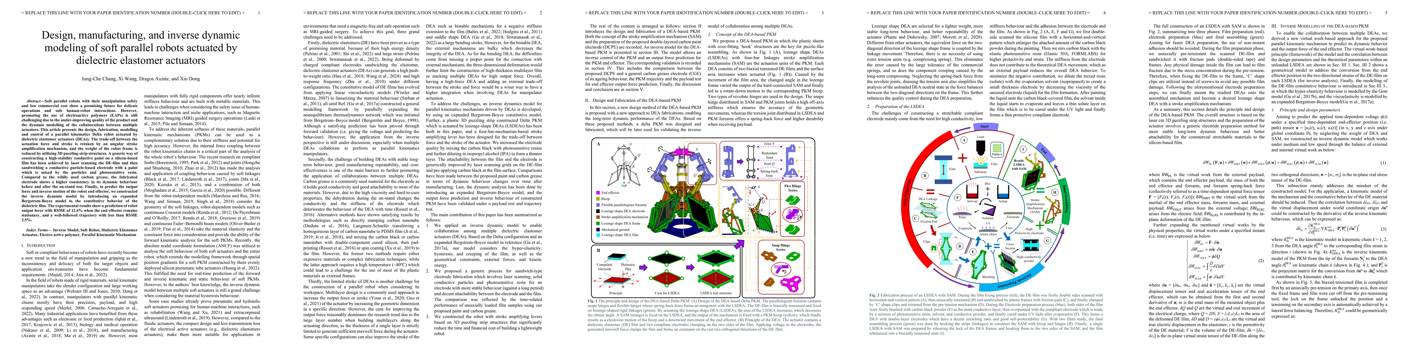 Thumbnail for Design, manufacturing, and inverse dynamic modeling of soft parallel
  robots actuated by dielectric elastomer actuators