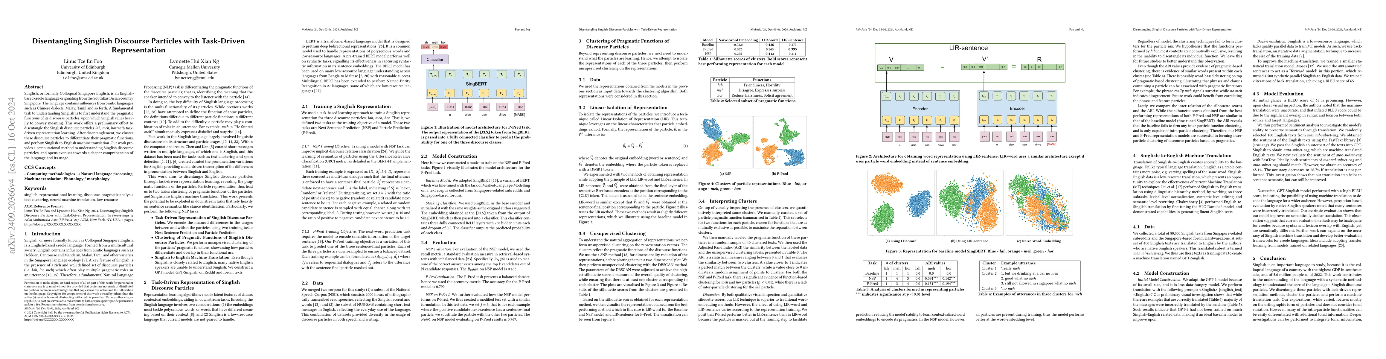 Thumbnail for Disentangling Singlish Discourse Particles with Task-Driven
  Representation