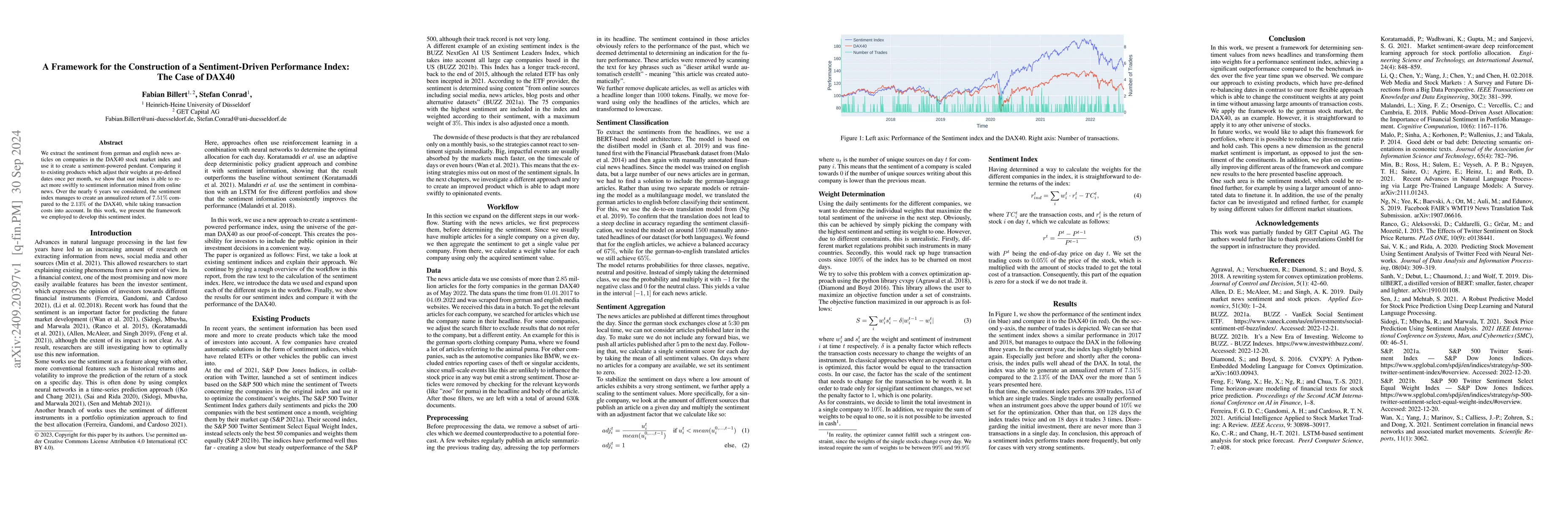 Thumbnail for A Framework for the Construction of a Sentiment-Driven Performance
  Index: The Case of DAX40